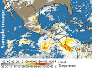 Satellite image of Central America.